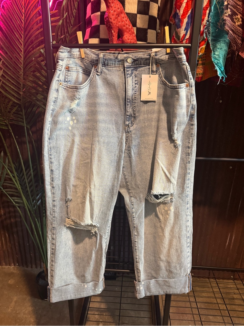 Jessica Simpson Light Blue Distressed Boyfriend Jeans